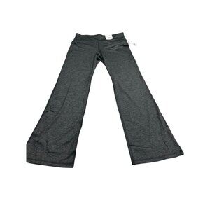 Xersion Womens High-Rise Fitted Bootcut Pants Large Gray Quick-Dri Polyester/Spa